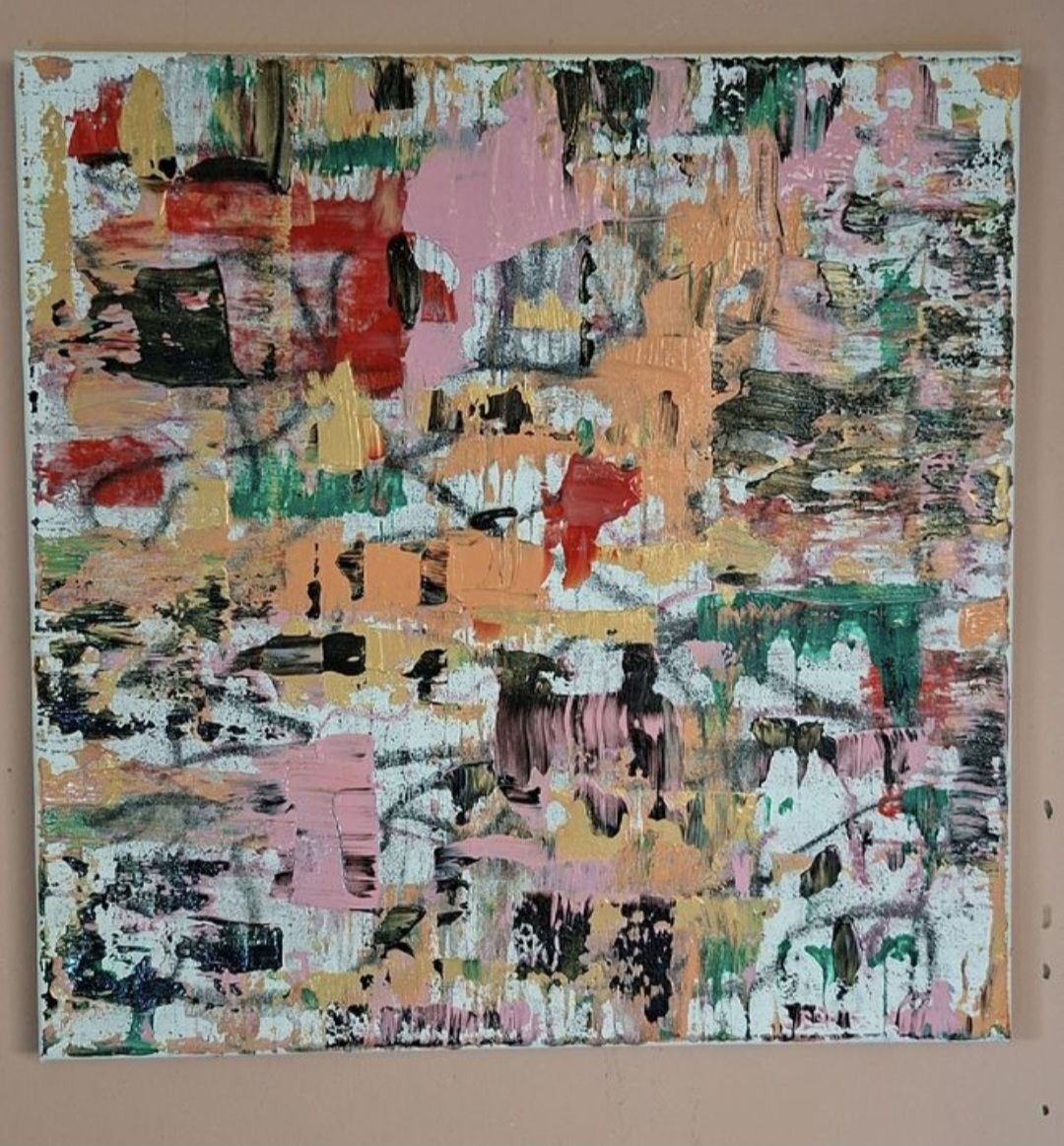 Dipinti: Gemälde quadratisch bunt handmade 40×40 – Nuovo (secondo la descrizione) da Riehen venduto da Steinbock1970 2