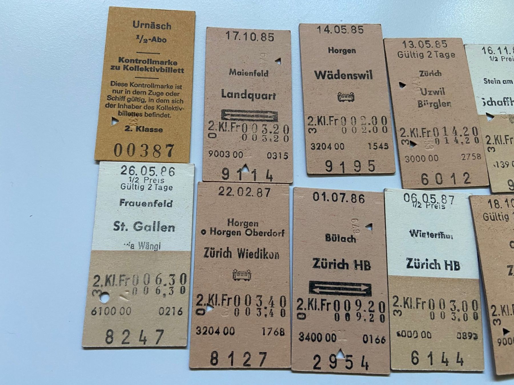 Biglietti: Kartonbillette, Schweiz, SBB, Edmond Karton Tickets – Usato da Langnau am Albis venduto da Danig0 1