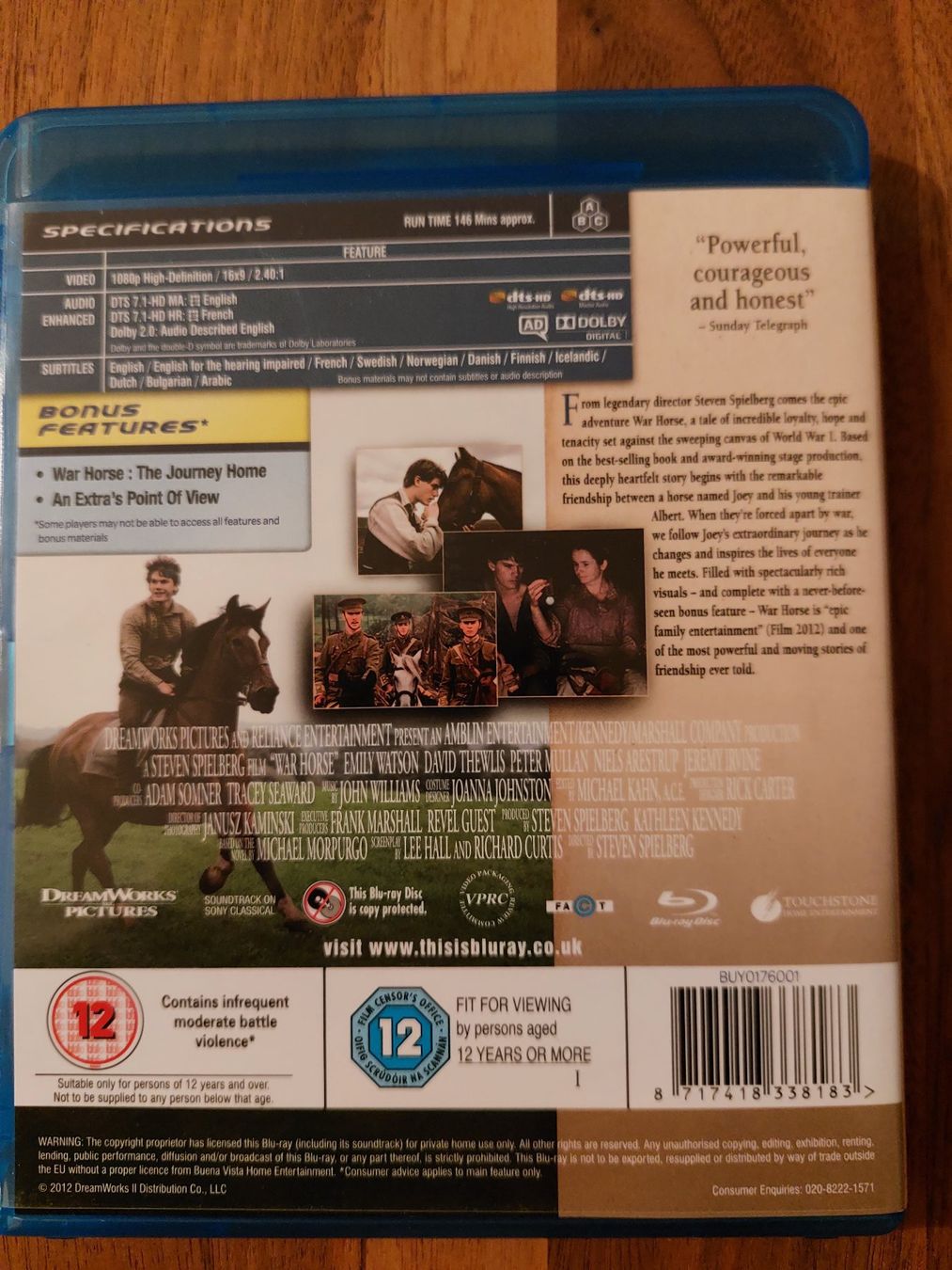 Tutti i DVDs: Blu Ray - War Horse / Gefährten – Usato da Rheinfelden venduto da FilmAuktion 1