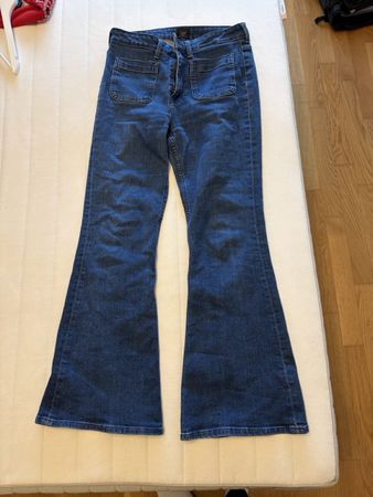 Pantalon pattes d'eph LEE vintage en jean taille haute, parf
