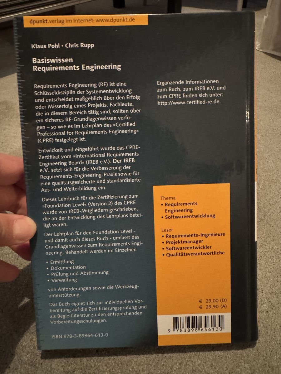 Libri: Basiswissen Requirements Engineering für Informatikstudium – Usato da Rupperswil venduto da guitarist 1