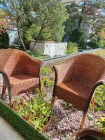 Paire de magnifiques fauteuils vintage rotin –jardin d'hiver