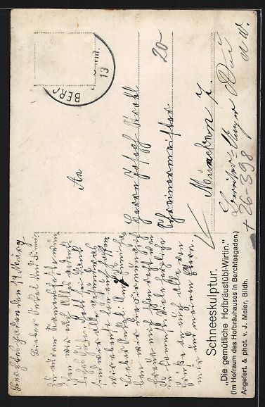 Cartoline postali: Berchtesgaden, Schneeskulptur Die gemüt – Usato da Berlin venduto da bartko-reher 1