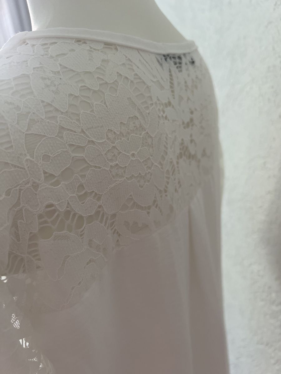 Camicette: Weisse Sommerbluse mit Spitze Gr. L – Nuovo (secondo la descrizione) da Seon venduto da Sunny-Schmuck78 3