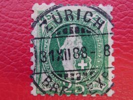 STEHENDE (Grob gezähnt) 67B Vollstempel ZÜRICH: 31.12.1888