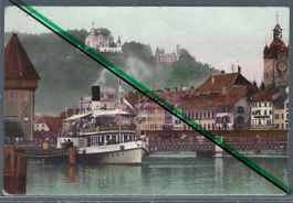 Luzern. Dampfschiff 'Gotthard'. Altstadt. Gütsch.