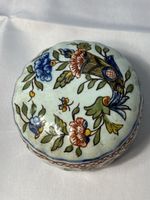 Deckeldose Keramik bemalt mit Blumen floral klein