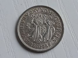 SILBER / 4½ Piaster / Zypern / 1938