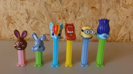 PEZ Figuren/Spender 2x Hase, Pony, Auto, Minion + Troll