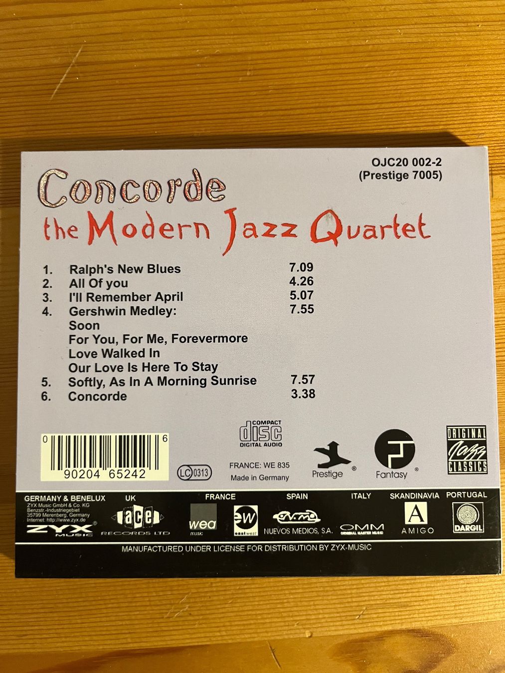 CD: THE MODERN JAZZ QUARTET - CONCORDE – Usato da Lausanne venduto da sbar224 1