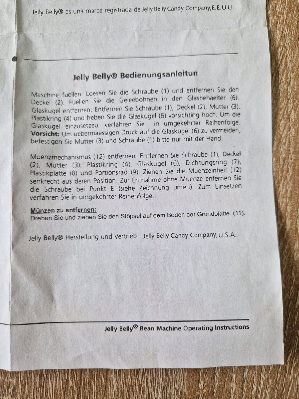 Sonstiges für die Gastronomie & Hotel: Jelly Belly Mini Bean Machine Süssigkeiten Automat – Gebraucht aus Rebstein von Ajs_Toy_Palast_1 8