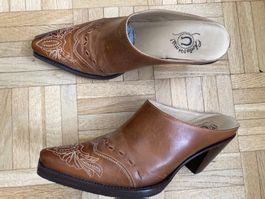 LUCCHESE Mules Pantoletten 37,5 Handcrafted Brazil NEU Weste