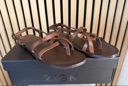 ZIGN Sandalen braun Grösse 39 Sommer Leder Made in Italy ☀️