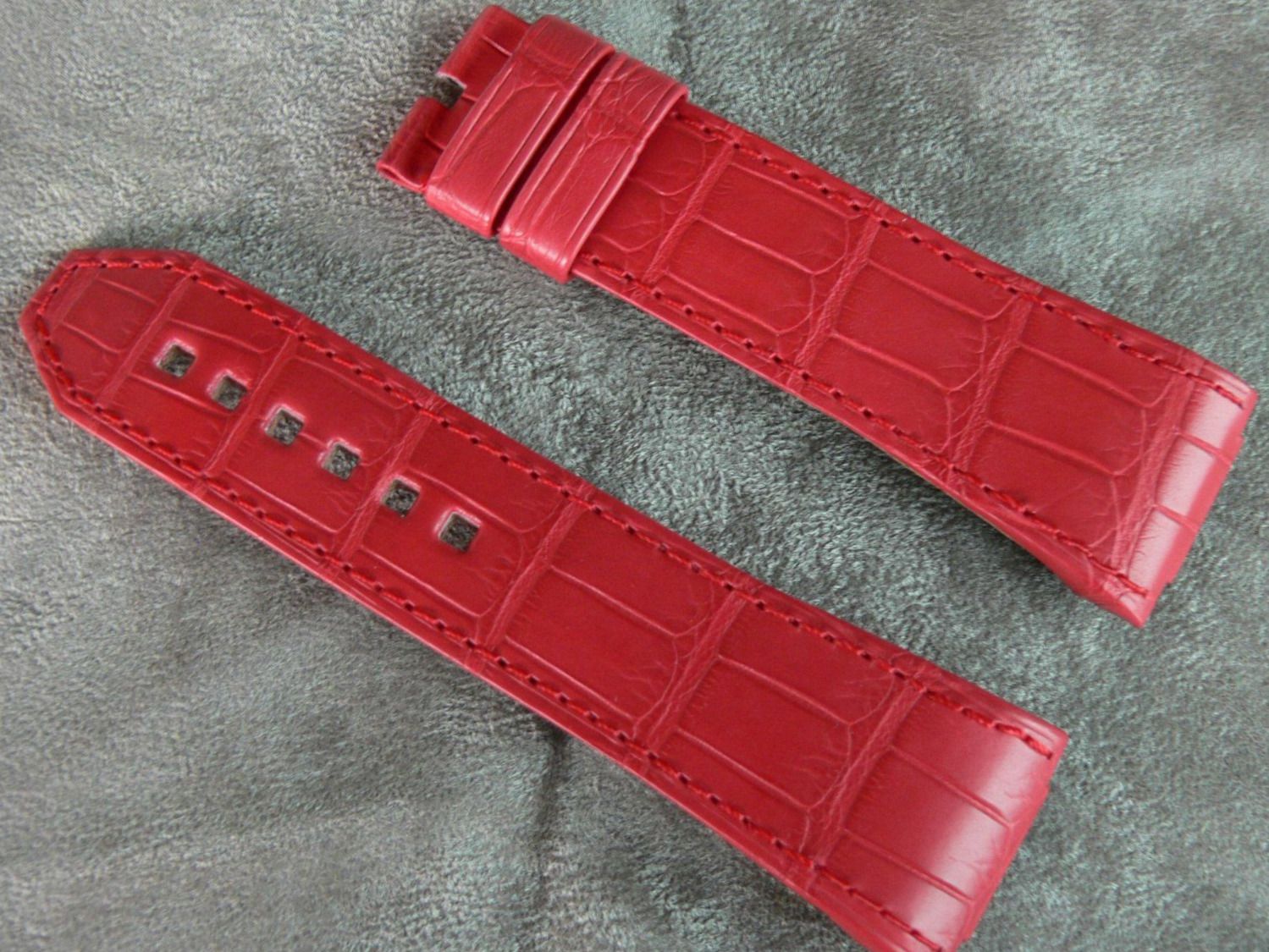 Bracciali & Braccialetti: Wyler Code R Strap Belt Kroko-Band Rot Large - lange Grösse – Nuovo (secondo la descrizione) da Remigen venduto da Kelias 1