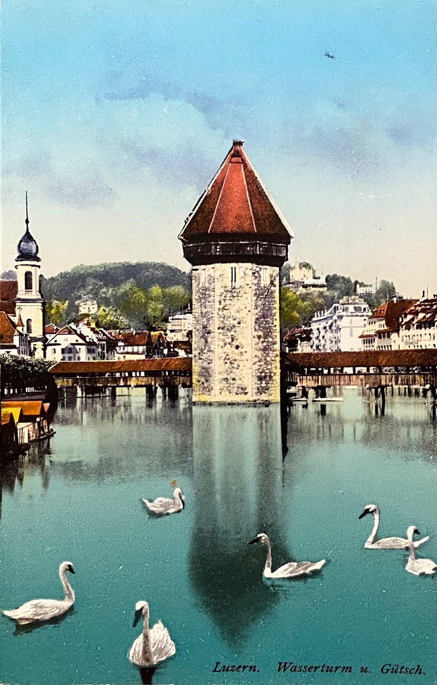 Ansichtskarten: Luzern Wasserturm & Gütsch – Gebraucht aus Root von ENGLAND-TREASURES 1