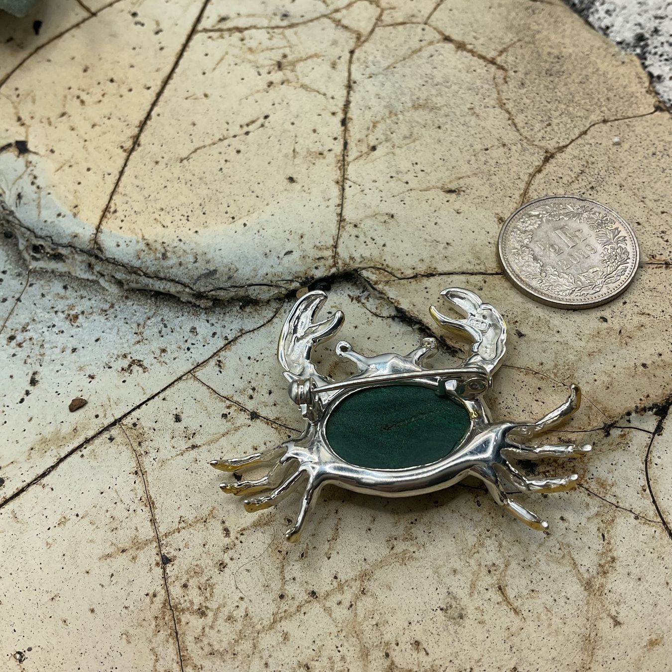 Anhänger: Hammer Brosche, Malachit und Sterlingsilber – Neu (gemäss Beschreibung) aus Luzern von S.Kern01 1