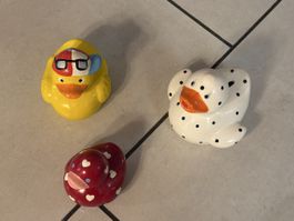 Keramik Enten 2 stk Spardose 1 stk Deko Figur