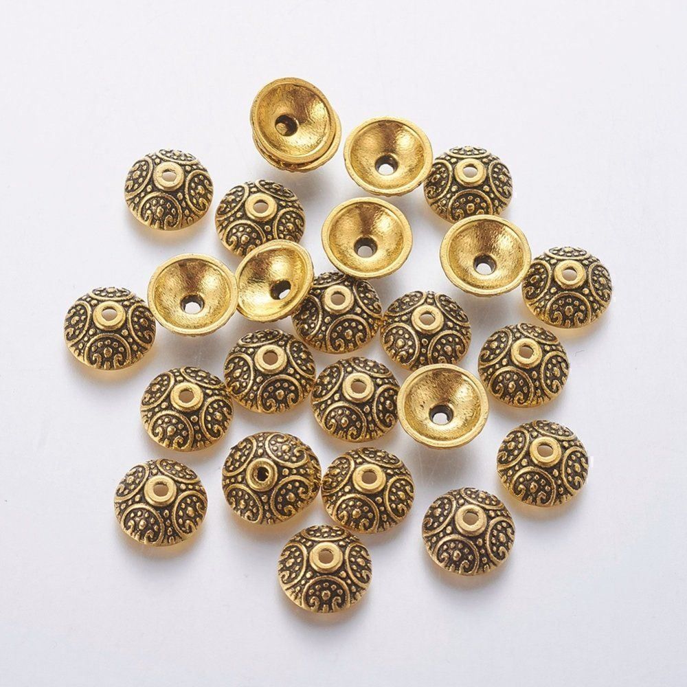 Perle (finte): 10 Perlkappen gepunktet  10x4mm – Nuovo (secondo la descrizione) da Alpnachstad venduto da perlengaby 1