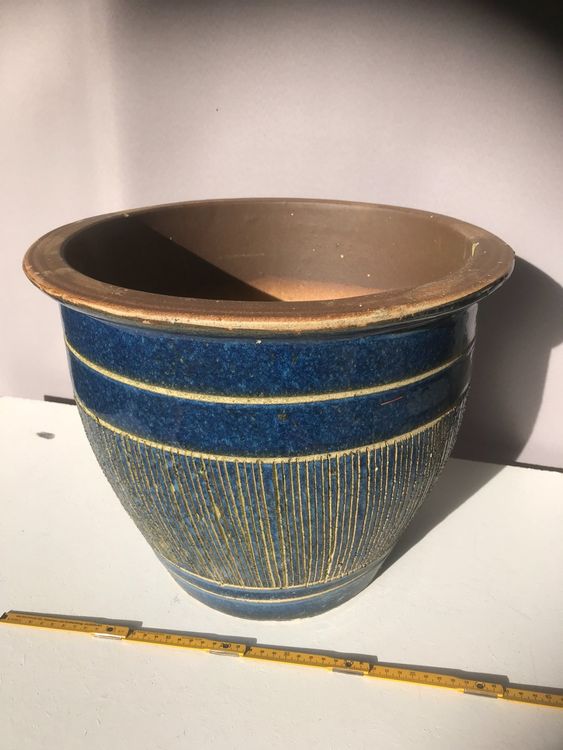 Blau-weißer Porzellan Blumentopf - Jingdezhen Keramik Mit Drainageloch 38x28cm