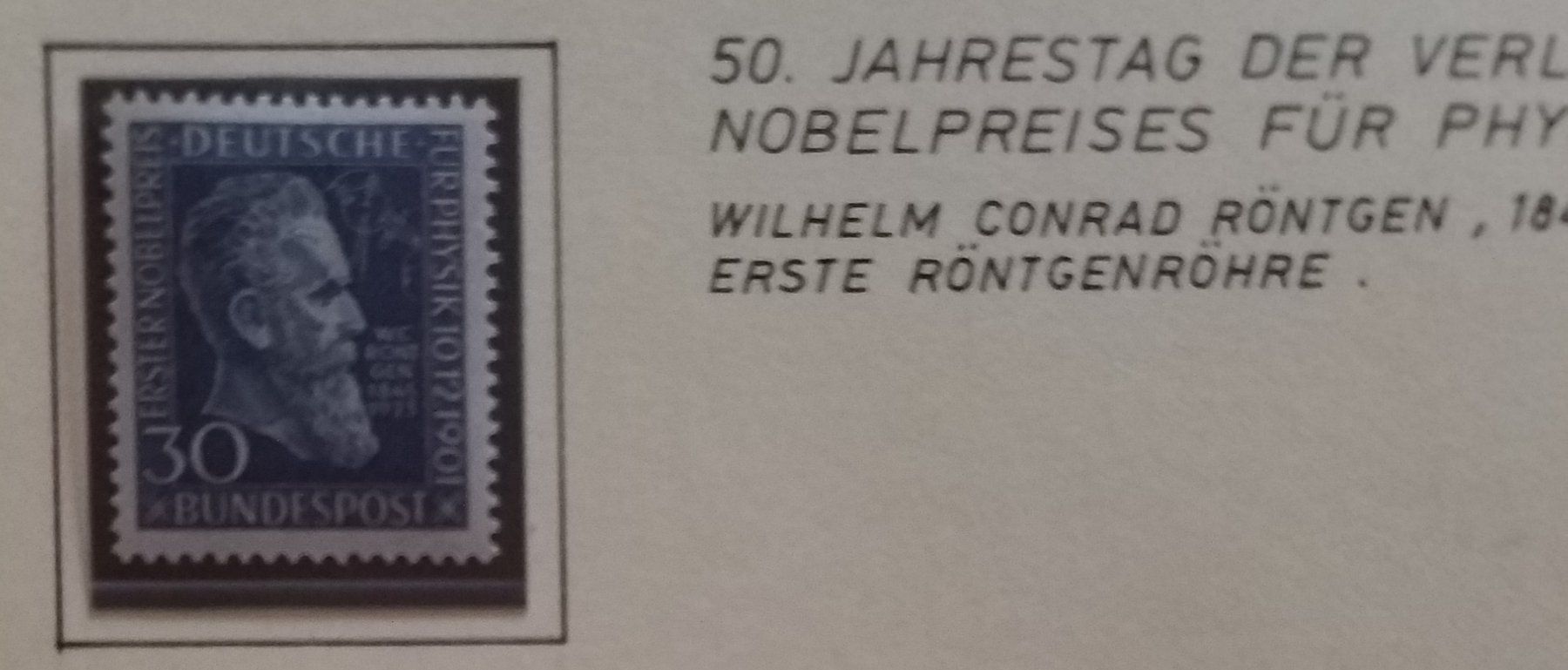 Tutti i francobolli: BRD, Nr. 147, Willhelm Röntgen postfrisch Kt. 85.- – Usato da Baden venduto da Eggi