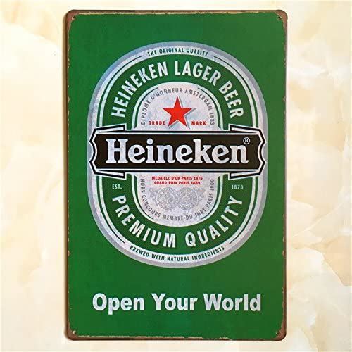 Heineken Insegne: Rusty Blechschild-HEINEKEN-OPEN YOUR WORLD – Nuovo e nell'imballaggio originale da Rupperswil venduto da big-one-sale