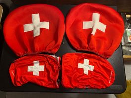 2 Kopfstützen- + 2 Rückspiegelbezüge Schweiz