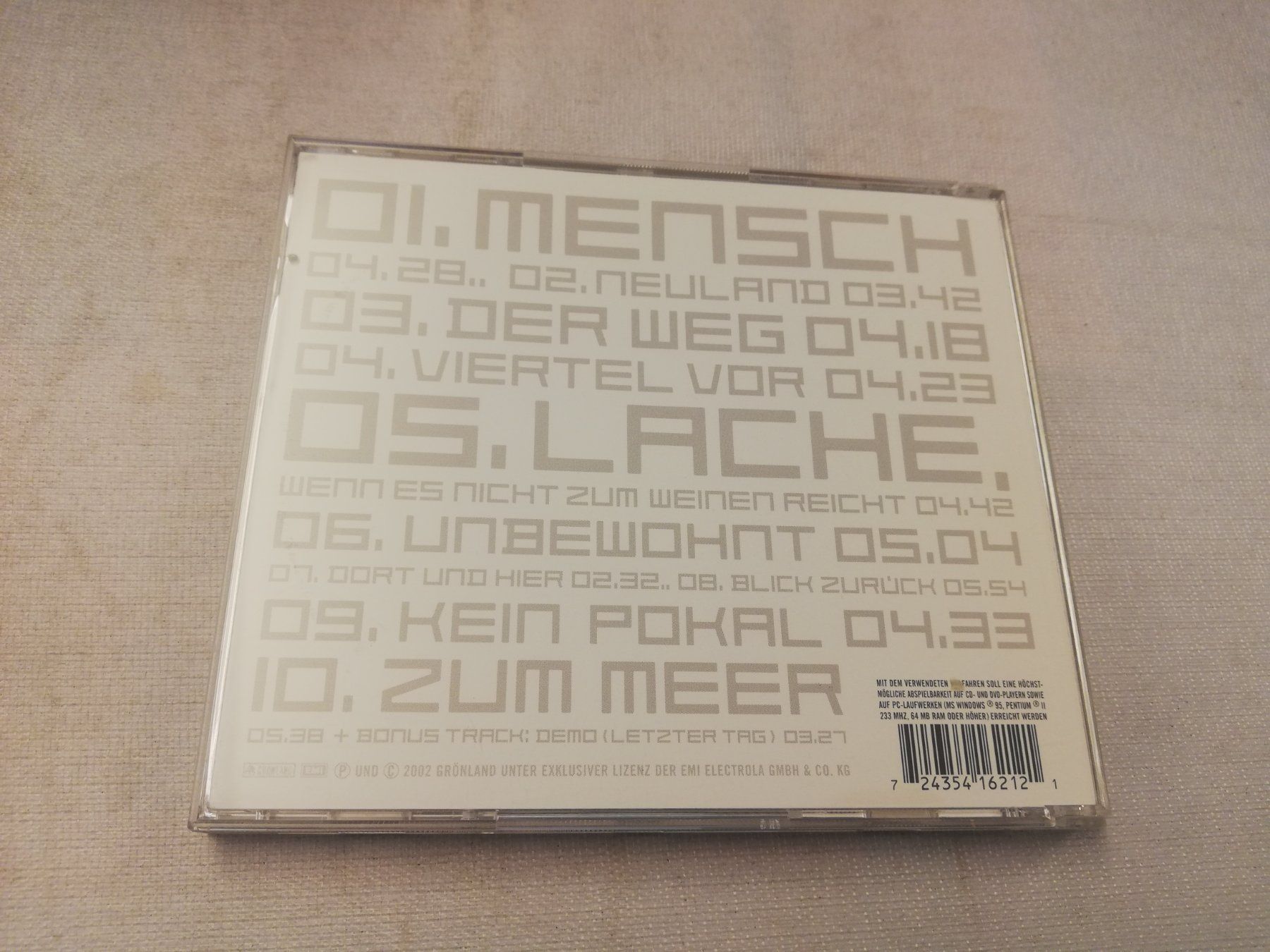CD: HERBERT GRÖNEMEYER - MENSCH – Usato da Bern venduto da Vinylsound.ch 1