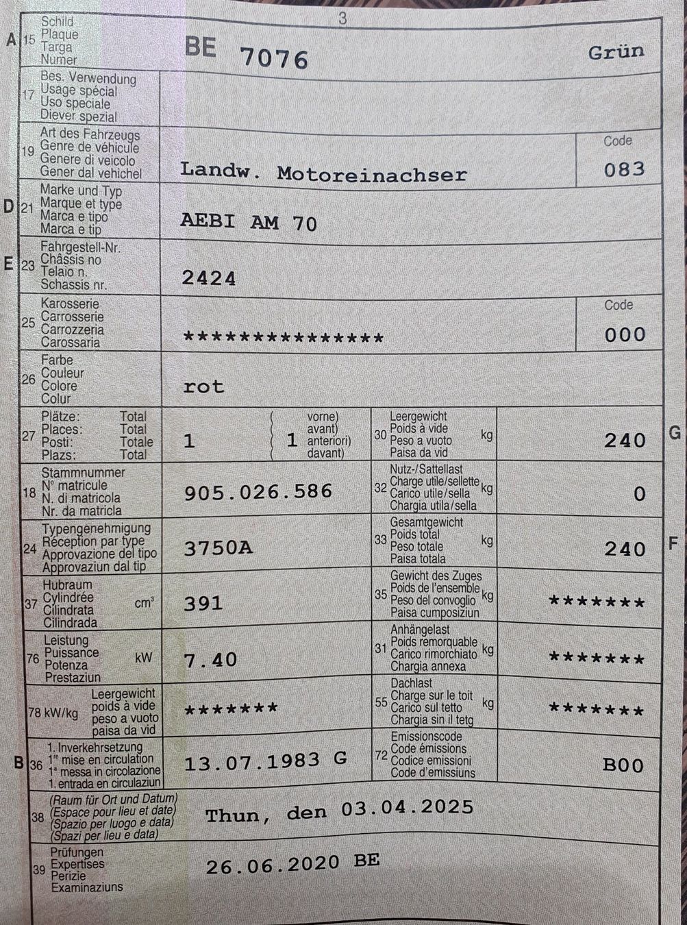 Aebi Tutte le macchine: Aebi AM 70 – Usato da Scharnachtal venduto da Piperthom84 2