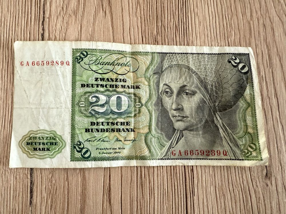 20 DM Deutsche Mark Banknote von 1970 - Rarität! (Gebraucht) in ...