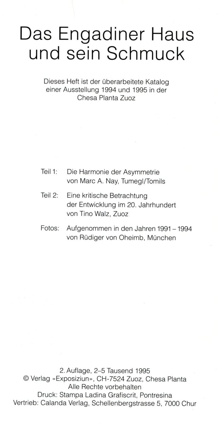 Libri: Engadin, Häuser, Schmuck, Sgraffiti, Architektur – Usato da Aarau venduto da Elmaar41 2