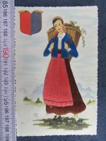 HÜBSCHE TESSINER TRACHTEN-DAME GESTRICKT AK TICINO