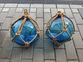 Glas Dekokugeln mit Seil Netz