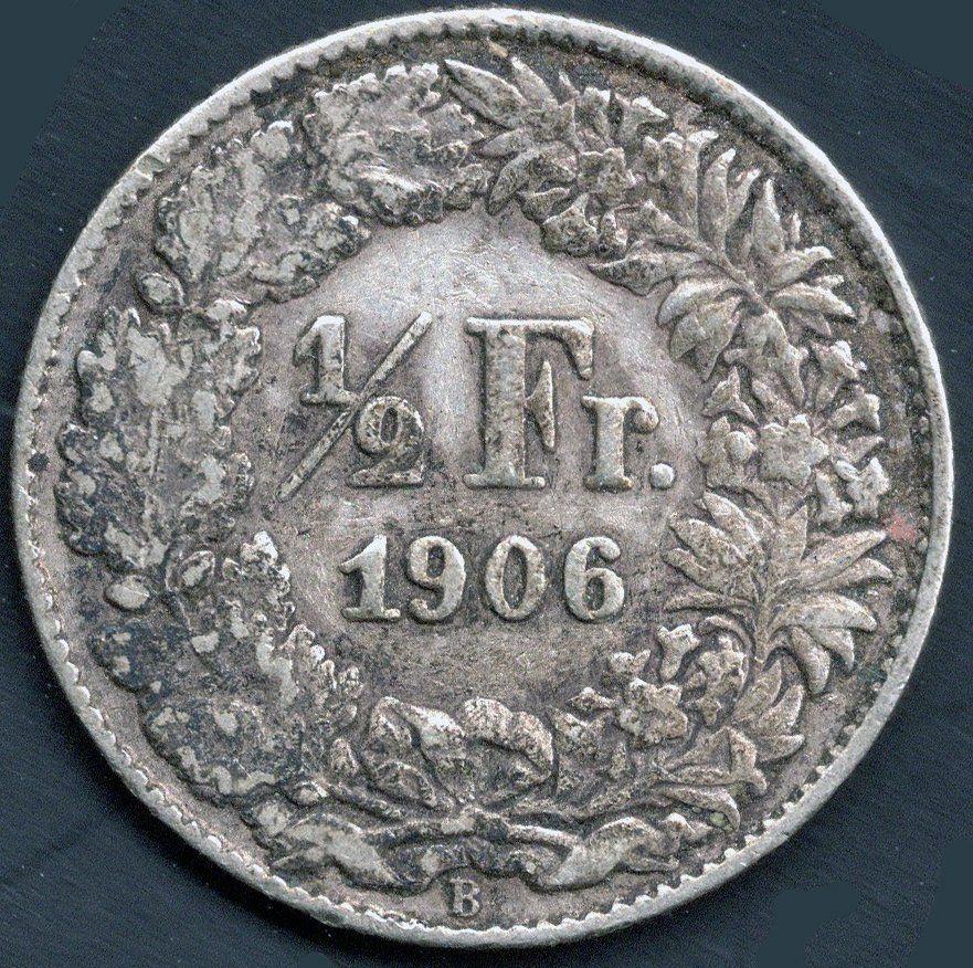 Tutti le monete: CH: 50 Rp. Silbermünze 1906 – Usato da Wittenwil venduto da Khunruedi