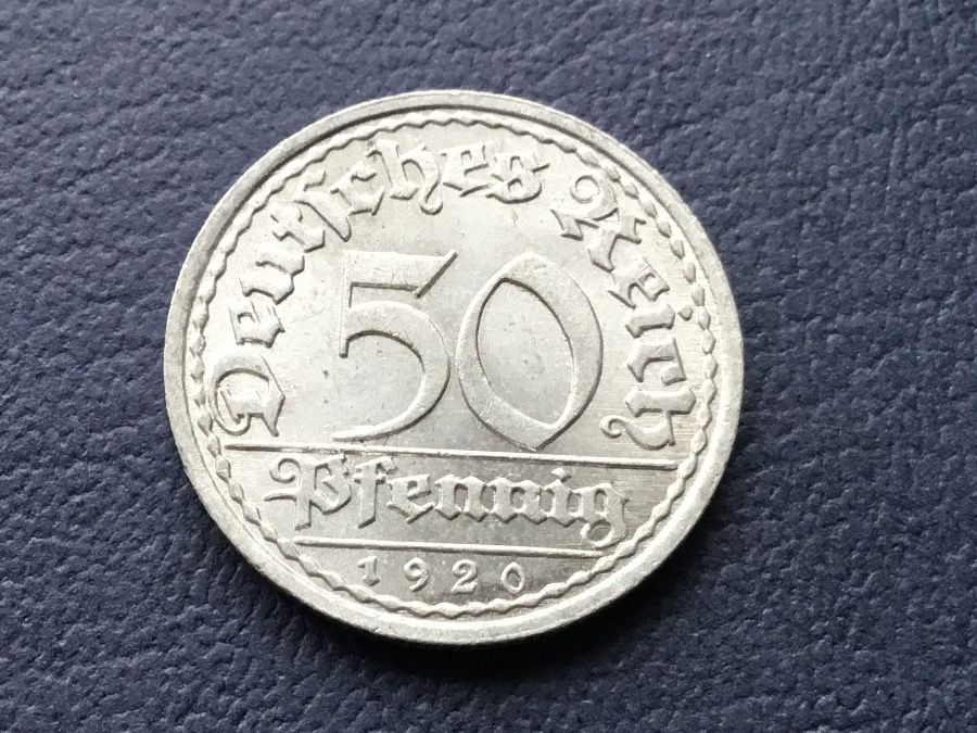 Alle Münzen: Deutsche Reich      50 Reichpfennig 1920 A – Gebraucht aus St. Margrethen SG von alfapeugeot10 2