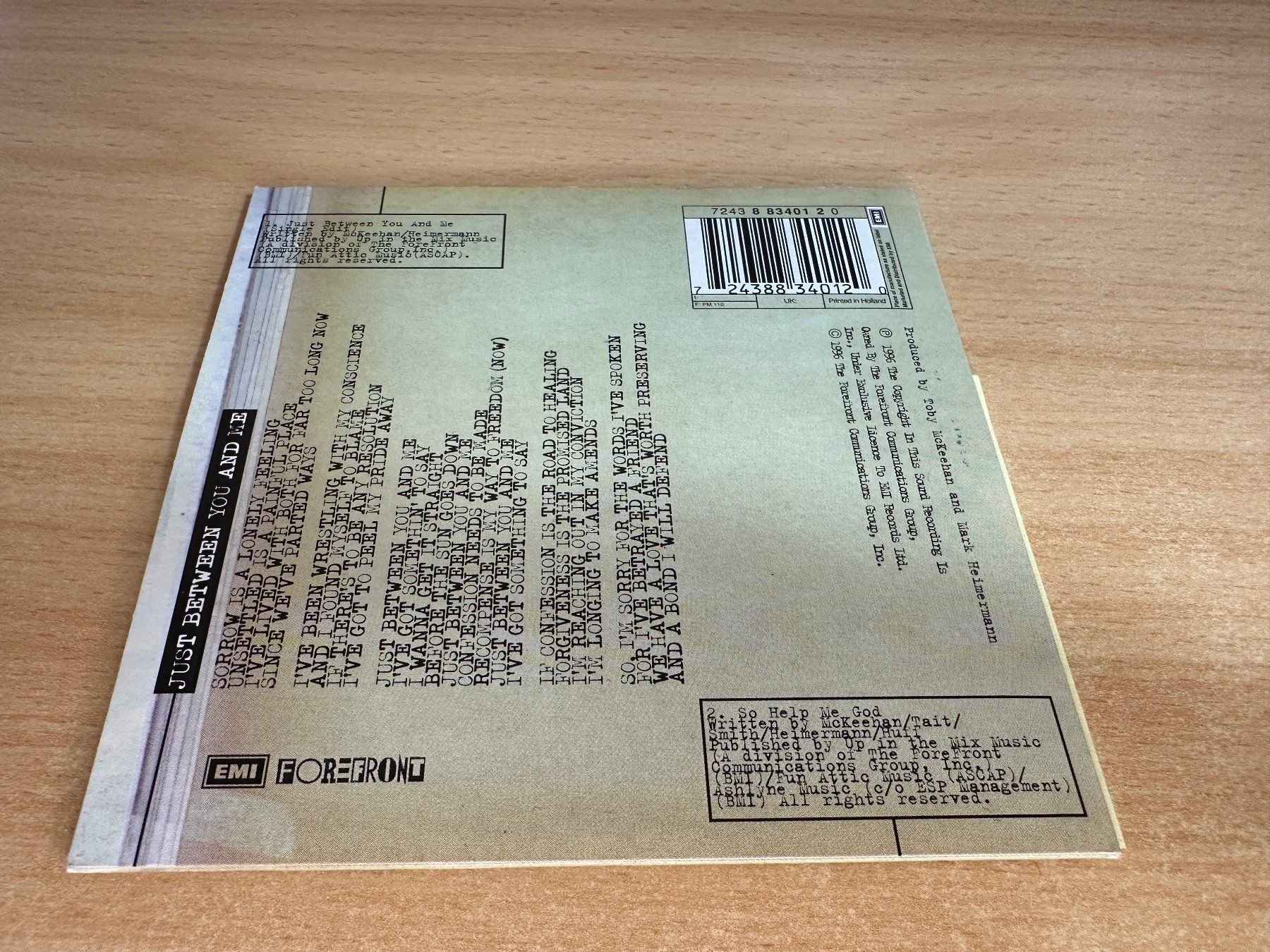 CD: DC Talk – Just Between You And Me - Single CD – Usato da Rikon im Tösstal venduto da Alpenmutz 1