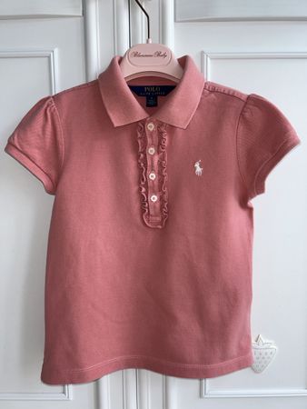 Ralph Lauren girls dusty rose polo shirt 6 Y 120 NEW