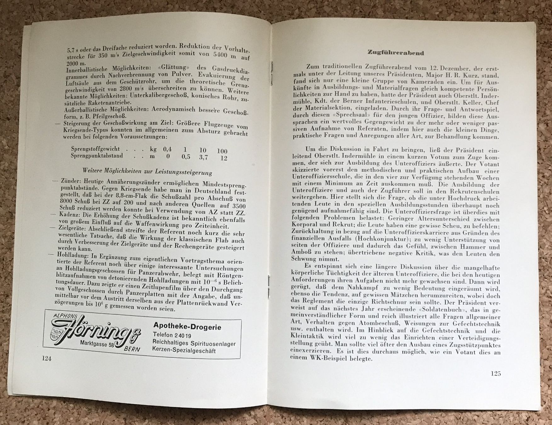Schweizer Armee Armi bianche: SCHWEIZER ARMEE MITTEILUNG DER OFF. GESELLSCHAFT BERN 1956 – Usato da Ostermundigen venduto da wini63 2