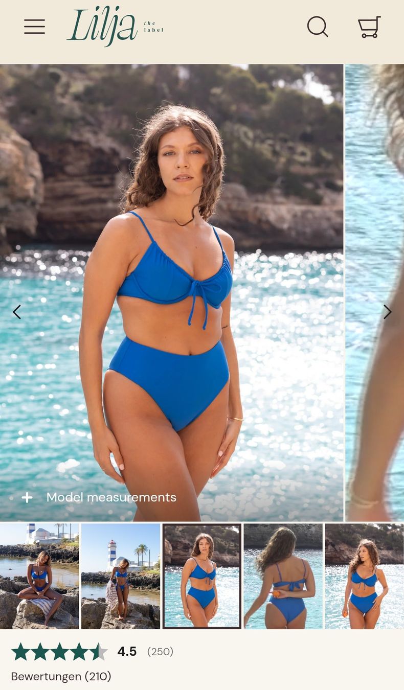Costumi da bagno & Bikini: Lilja Bikini Mar, Drawstring Top Gr. S, Midi Bottom Gr. M – Usato da Aarau venduto da aceline1234 2