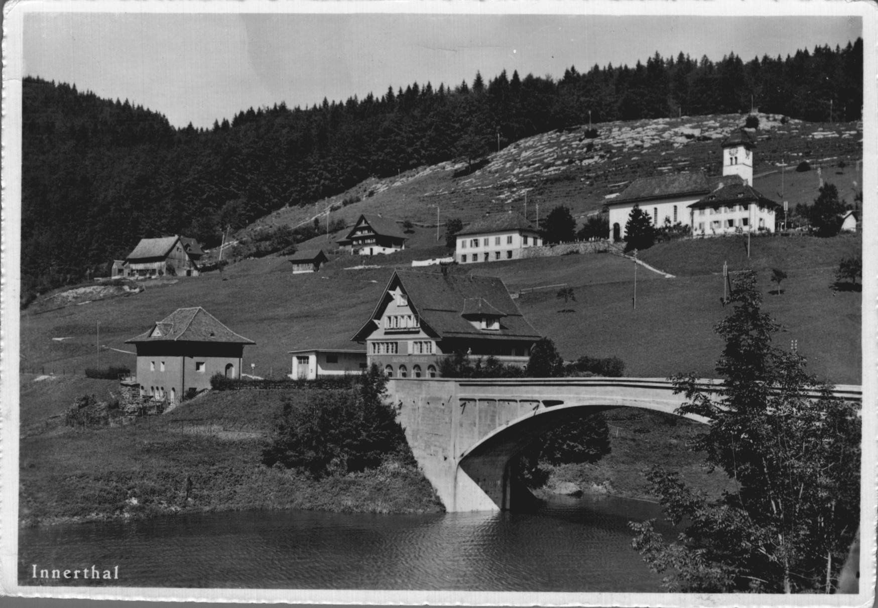 Cartoline postali: Alte Ansichtskarte Innerthal SZ, gel. 1956 – Usato da Luzern venduto da Kartenansicht