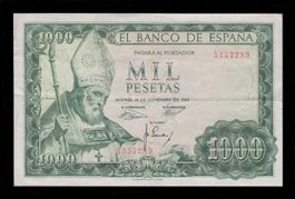 Spanien 1000 Pesetas 19.11.1965 gefalten