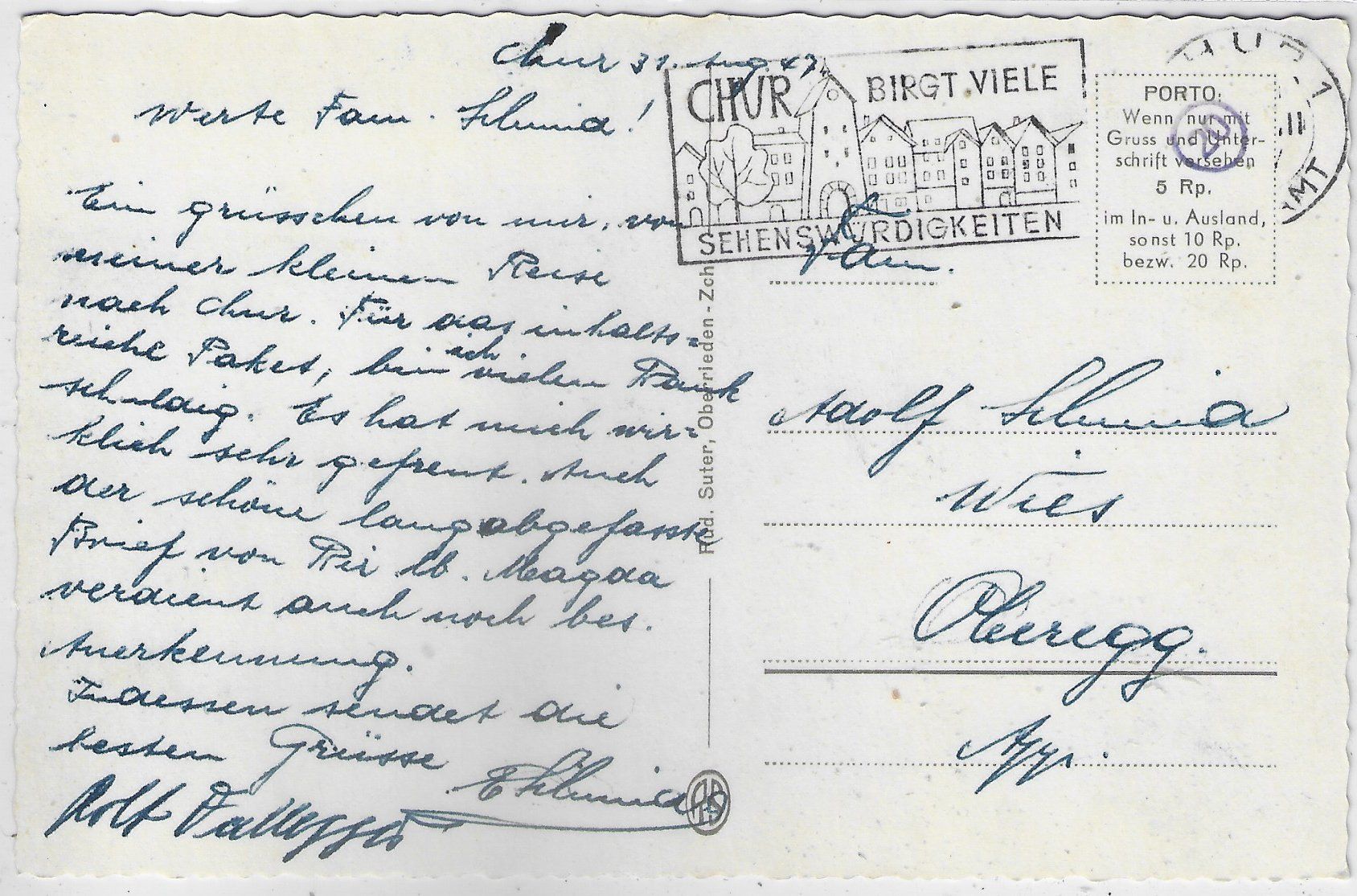 Cartoline postali: Chur - Generalansicht – Usato da Ettingen venduto da Kartenplanet 1