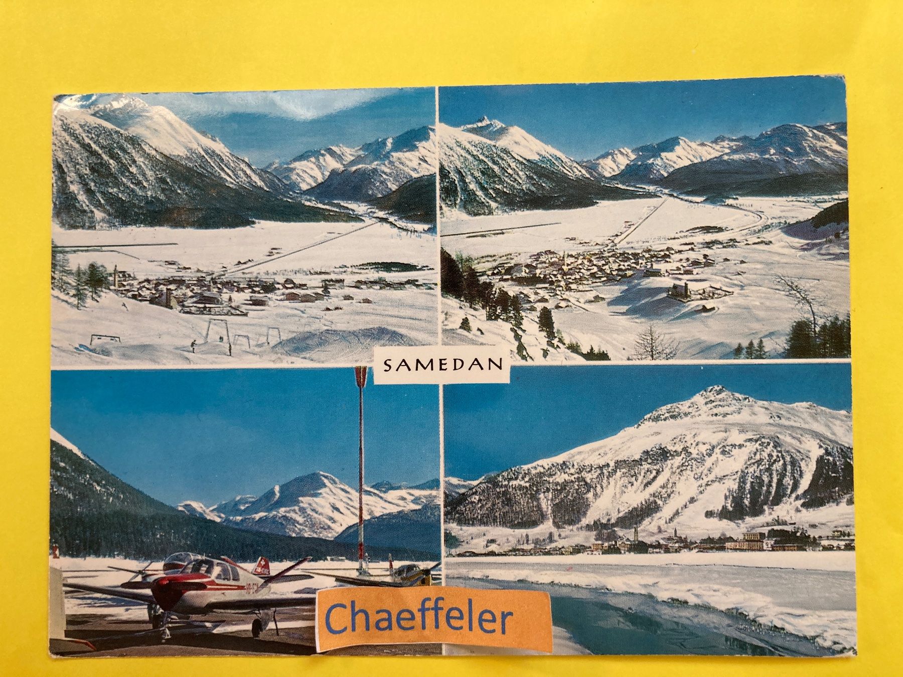 Cartoline postali: Samedan – Usato da Zürich venduto da Chaeffeler