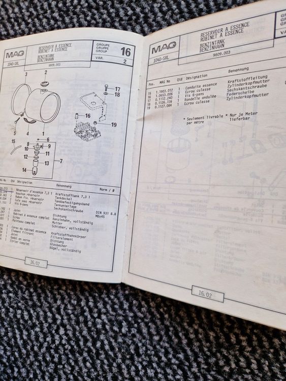 Original Ersatzteilliste MAG Motor 1040 SRL Kaufen auf Ricardo
