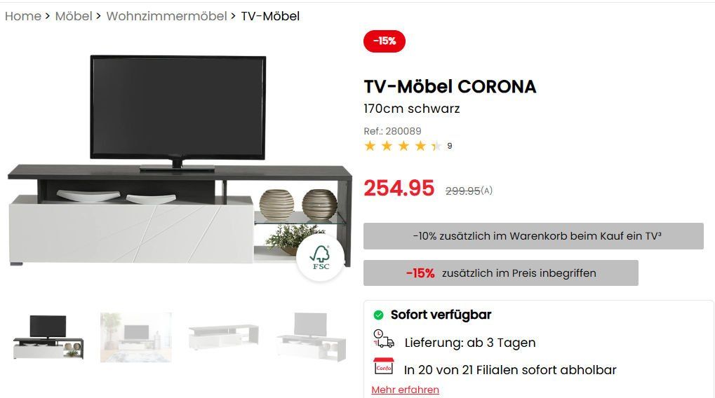 Conforama Meubles TV: TV Möbel – D'occasion à Niederlenz par dade62 2