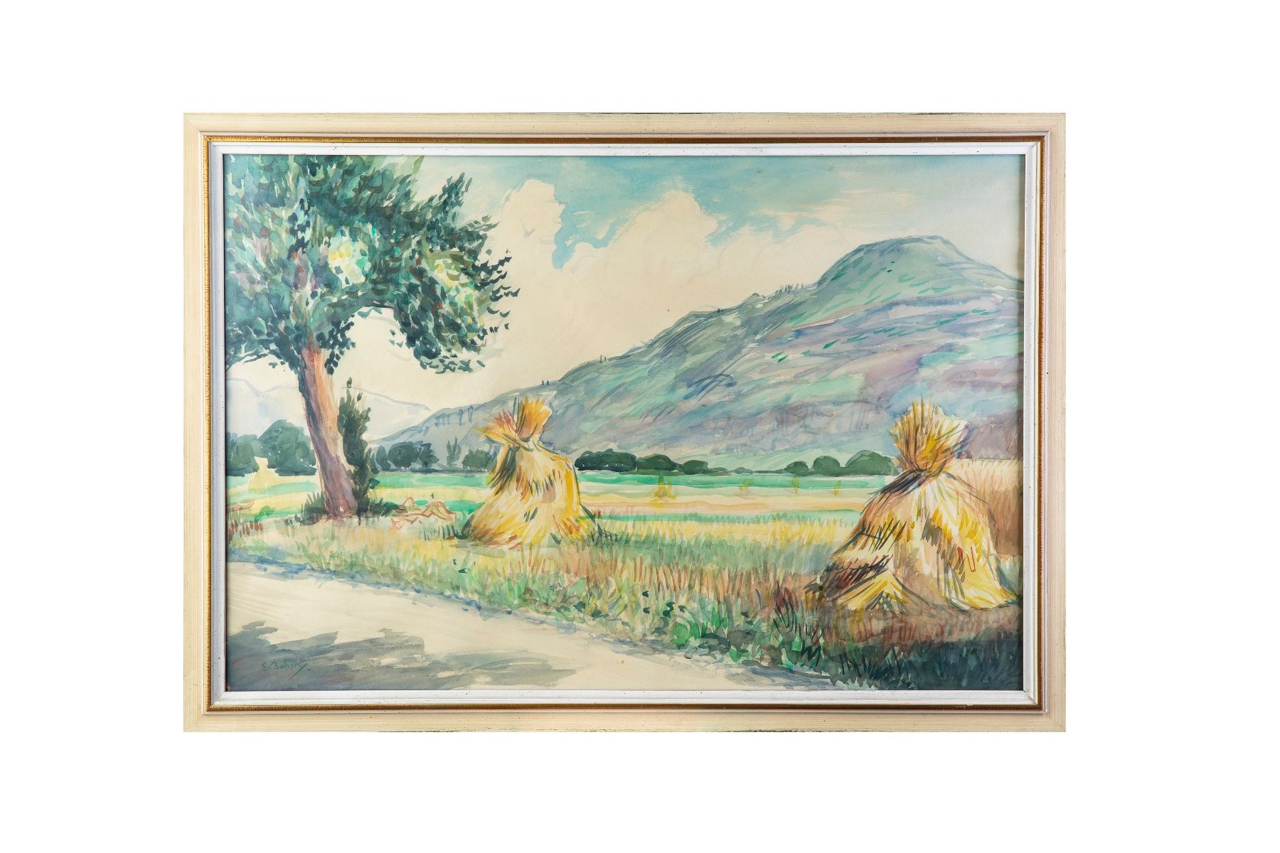 Dipinti: Gemälde "Erntezeit" Aquarell von Erik Bohny – Usato da Eschen venduto da ulr_qys2