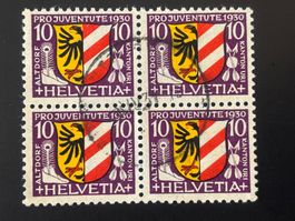 CH1930 - Zu J54 - bloc 4 - oblitéré IV.1931