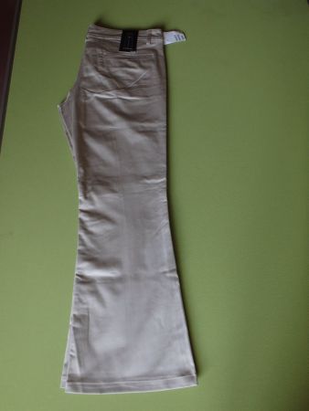 H&M Damen Stoffhose, beige, Gr. 44, Schlaghose, Neu mit E...