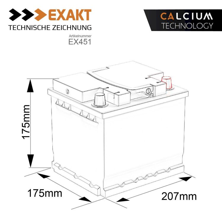 EXAKT Autobatterie 12V 45AH