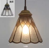Lampe suspendue vintage en pierre de  verre Style  Tiffany