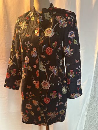 White Label Blazer Mantel 100% Leinen Stickerei Gr. 40